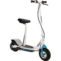 Razor E300S Seated Electric Scooter - White, for Ages 13  and up to 220 lbs, 9" Pneumatic Front Tire, Up to 15 mph & up to 10-mile Range, 250W Chain Motor, 24V Sealed Lead-Acid Battery