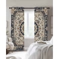 thumbnail image 4 of Boho Navy Blue Brown Blackout Curtains for Bedroom Living Room Darkening Curtains 84 Inch Length 2 Panels Set Southwestern Retro Geometric Window Curtain Window Treatment Grommet Drapes 42"x84", 4 of 9