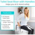 Pankupo Toilet Seat Risers for Seniors (Raised with Handles) Grab Bar