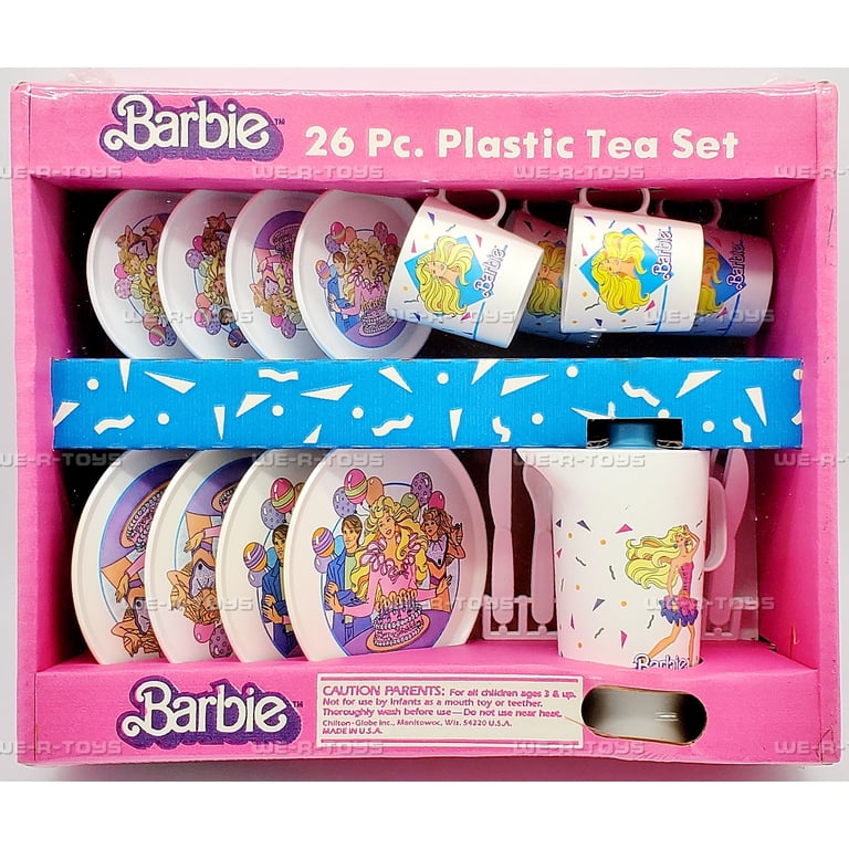 Barbie 26 Piece Plastic Tea Set 1989 Chilton Globe 30476 - Walmart.com