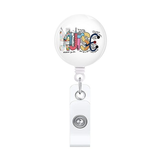 Carrete de insignia retráctil Yuyangstore soporte de insignia colorido para mochila oficina semana de enfermeras Estilo E