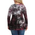 thumbnail image 5 of Fall Halloween Plus Size V Neck Wrap Flowy Graphic Long Sleeve Blouse Tops Dark Gray 3XL, 5 of 6