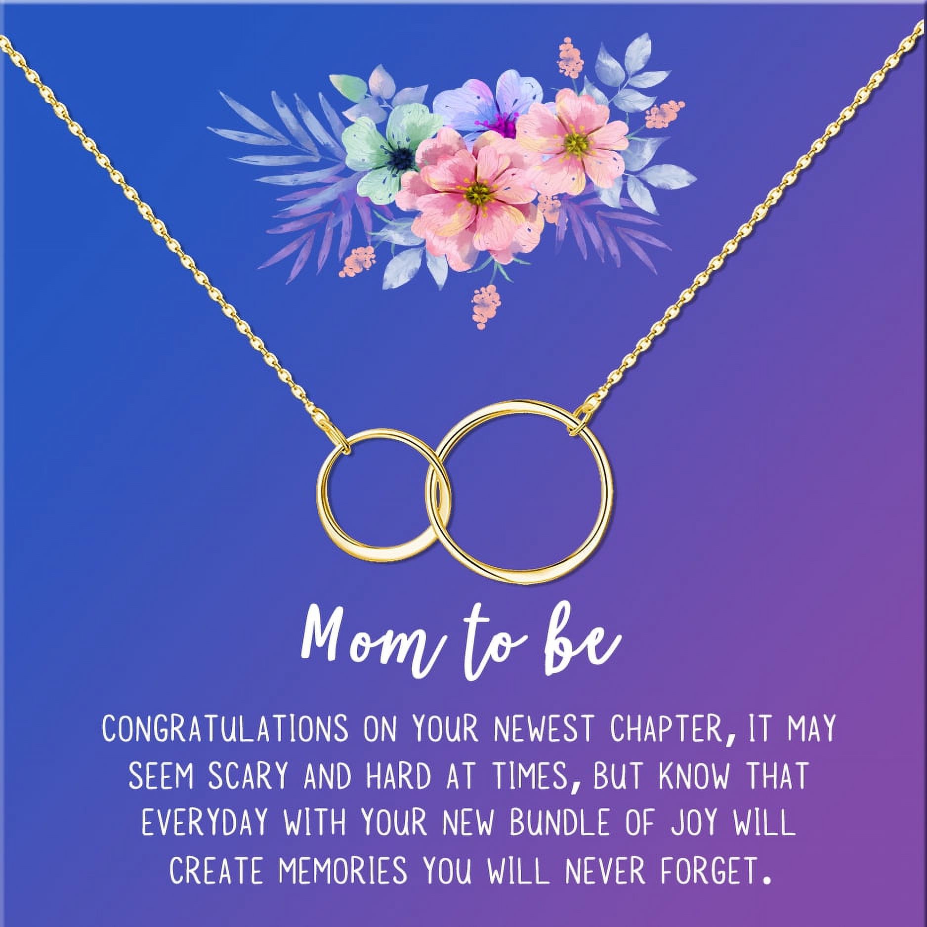 Mom to Be Mother's Day Gift, New Mom Mother's Day Gift, Gift for New Mom, New Mom Gift Box, New Mom Gift for Her, Gifts for New Mom, Congratulations Gift [Gold Infinity Ring,Blue-Purple Gradient]