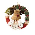 thumbnail image 1 of Decoración navideña, círculo de ratán con muñeca de tela, accesorios de decoración navideña hechos a mano, colgante de pared, 1 of 5
