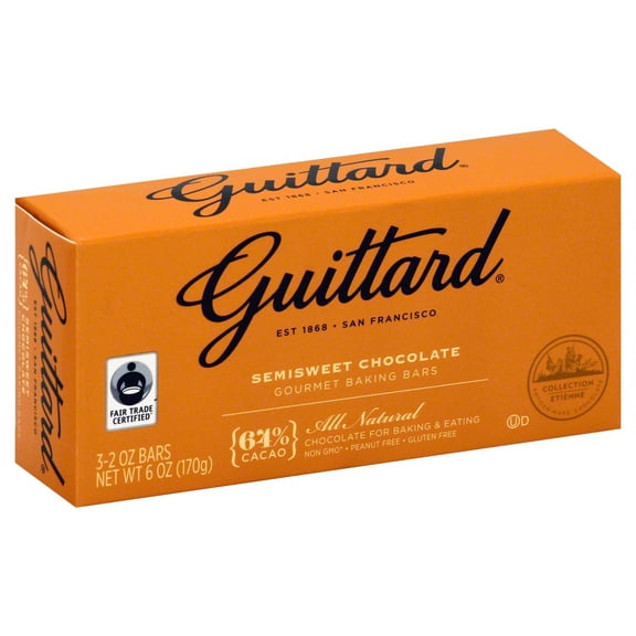 Pack Of 3 Guittard 64% Cacao Semisweet Chocolate Baking Bars, 6 oz (Package May Vary)