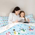 thumbnail image 4 of Feelyou Funny Winter Snowman Bedding Comforter Set 7 Pieces for Kids, Christmas Snowflake Full Bedding Set, Happy New Year Reversible Fitted Sheet Flat Sheet, Luxury Bedroom Decor, 4 of 7