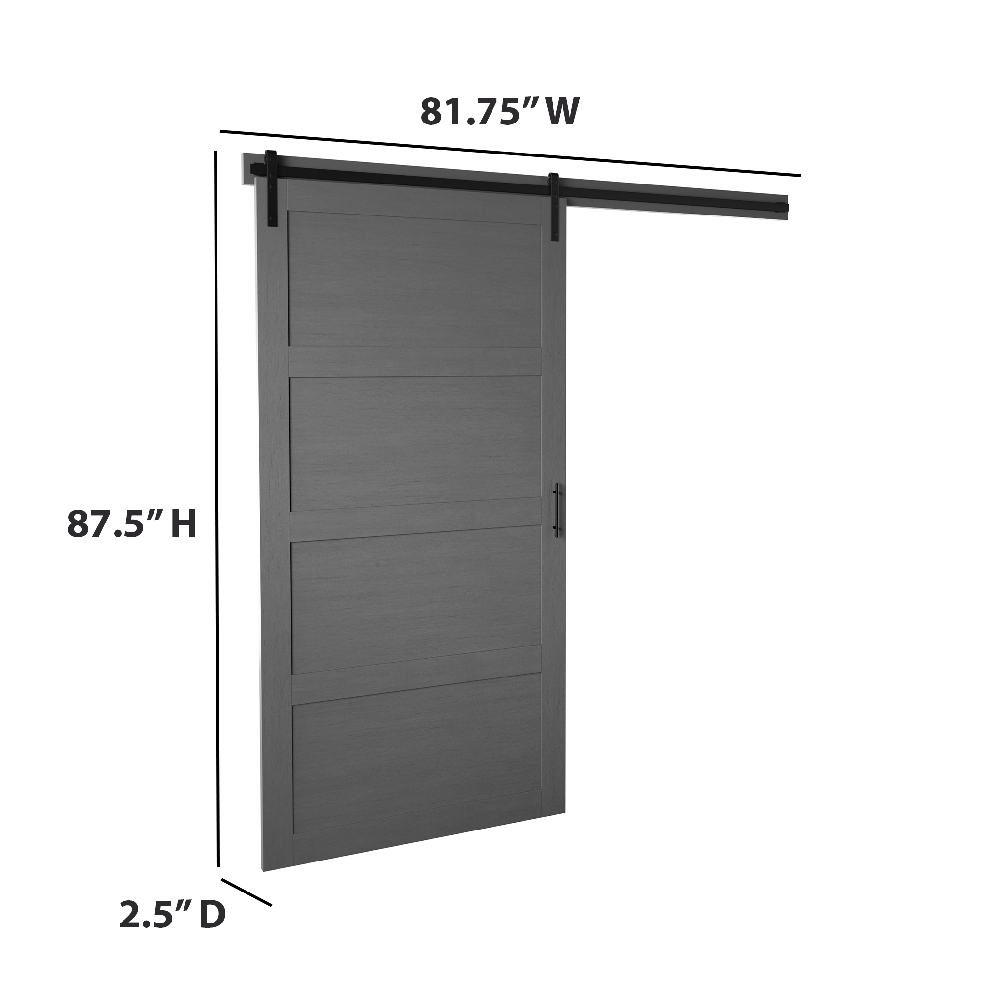 Twin Star Home 42" Wide Sliding Barn Door, Including Track and Installation Hardware Kit