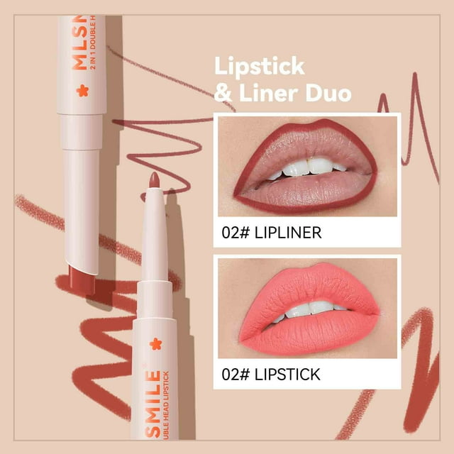 Beauty Care Georges Makeup Double Head Lipstick Pen Impermeable Makeup Outline Lips Two In A Red Color Lip Line Pen