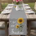 thumbnail image 4 of Sunflowers Table Runner 72 Inches, Spring Summer Bees Yellow Floral Grey Bed Runner Dresser Scarves Tabletop for Indoor Outdoor Parties/Ceremony/Banquet, 13" x 72", 4 of 8