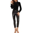 thumbnail image 2 of Unique Bargains Women's Retro Velvet Tie Neck Long Sleeve Work Blouse Top XS Black, 2 of 6