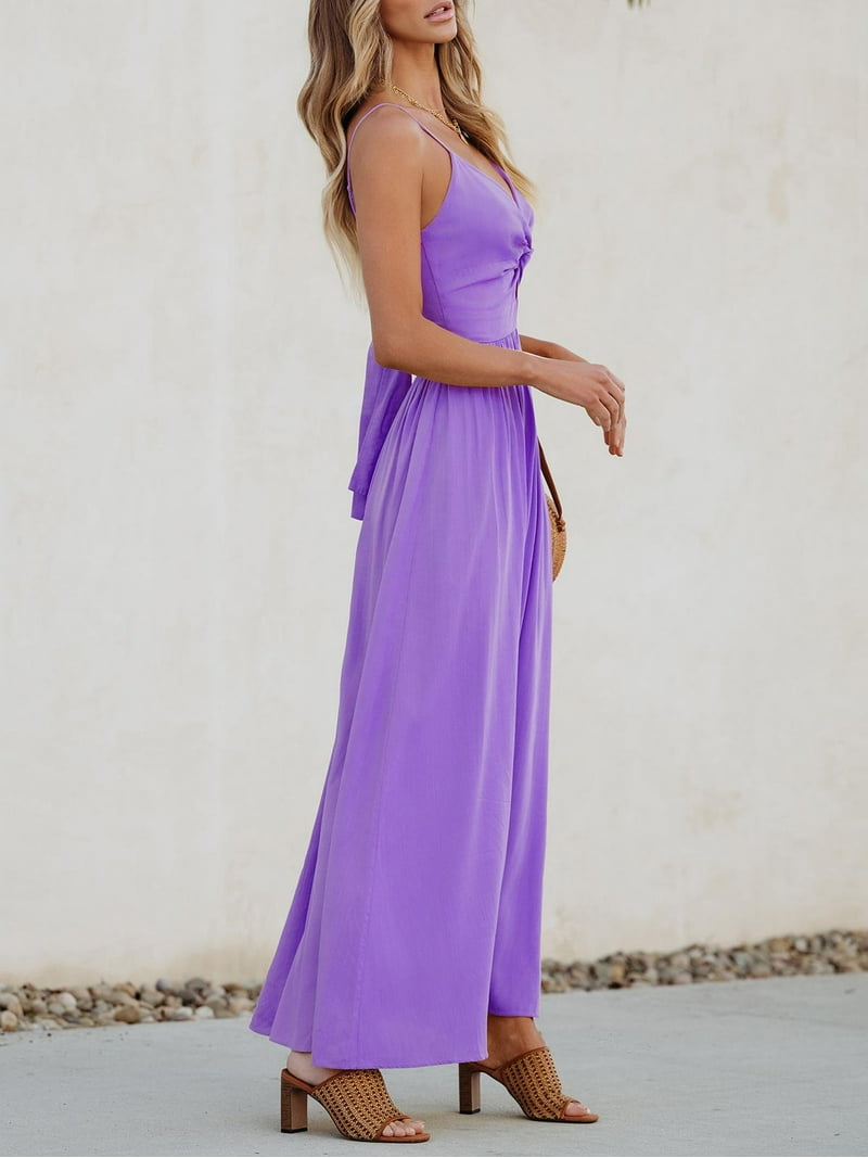 CUPSHE Women's Maxi Dress Solid Print Twisted V Neck Sleeveless Long Dress Summer Casual Dress, Sizes S-XL - Walmart.com CUPSHE Women's Maxi Dress Solid Print Twisted V Neck Sleeveless Long Dress Summer Casual Dress, Sizes S-XL - Walmart.com