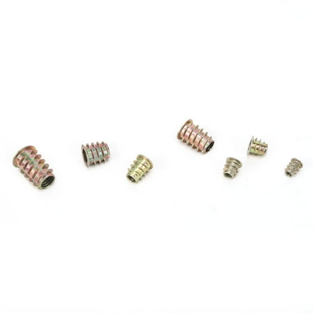 

Ymiko Hex Nuts Furniture Nuts WJ-30011 100pcs Hex Threaded Nuts Inserted Wooden Furniture Fasteners M4/M5/M6/M8/M10