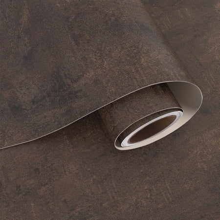 32" x 354" Large Size Industrial Concrete Wallpaper Brown Limewash Wallpaper Peel and for Removable Self Wall Paper Concrete Contact Paper for Countertops
