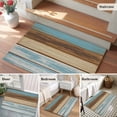 thumbnail image 5 of 2x3 Ft Entryway Area Rug, Blue Brown Kitchen Rug Runner Washable Floor Mat, Farmhouse Rustic Wooden Plank Board Non Slip Indoor Door Mat Throw Carpet for Bathroom Living Room Bedroom, 5 of 8