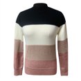thumbnail image 5 of GBSYEWXS Sweaters For Women Silver Crew Neck Long Sleeve Color Block Cute Pullover Sweater, 5 of 5