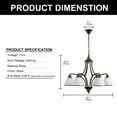 thumbnail image 4 of YANSUN 30.7 in 6-Light Oil Rubbed Bronze Chandelier Light with Frosted White Glass Shades, farmhouse Chandeliers for Dining Room Living Room, 4 of 7