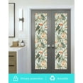 thumbnail image 5 of Window Privacy Film Flower Bird Stained Glass Window Film Decorative Sun Block Window Cover Pink Flower Green Palm Leaves Watercolor Window Clings Static Adhesive Sticker for Bathroom 17.7"x78.7", 5 of 7
