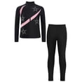 thumbnail image 3 of Miutii Kids Girl's Dance Workout Zipper Jacket and Gymnastics Leggings Pant Set Figure Skating Training Suit Pink 8, 3 of 6
