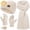 C-Beige, variant on KOITHOT 3 Pcs Women Winter Beanie Hat Gloves Scarf Set, Chenille Winter Hat with Thick Soft Touch Screen Gloves Long Warm Scarf Knitted Black