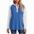 thumbnail image 4 of Godom Blouses for Women Fall Long Sleeves V Neck Tops Casual Knit Tunic Loose Fit T Shirt, 4 of 7
