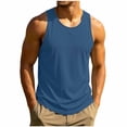 thumbnail image 2 of WIZUTIZ Men's Lightweight Casual Tank Top Crew Neck Mesh Fabric Quick Dry Breathable Sleeveless T-Shirt Ideal for Running, Gym and Summer Outdoor Activities, 2 of 5
