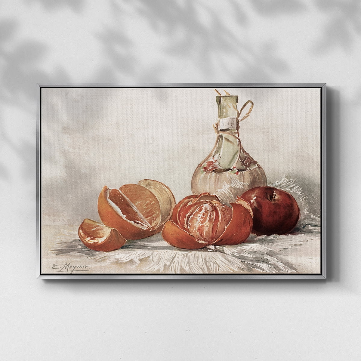 Vintage Botanical Print-LIII By Wexford Home Framed in Silver Wood Gallery Wrapped Canvas 25 in. x 37 in.