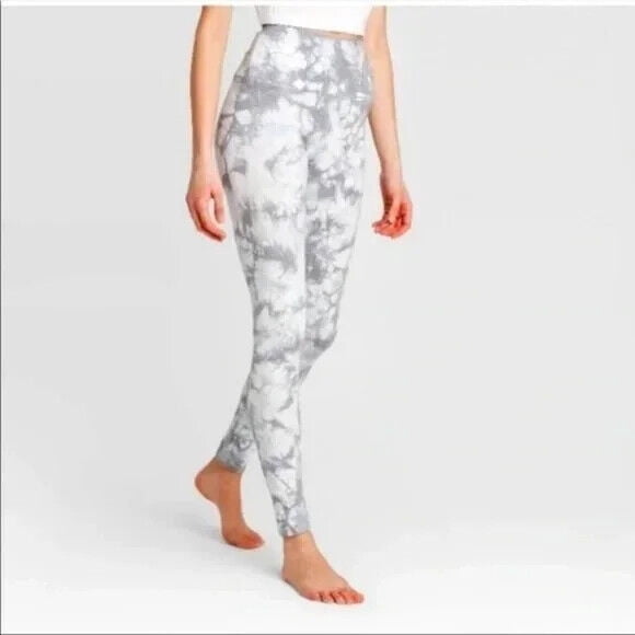 Love Tree Women's Tie Dye Ribbed Knit Leggings in Slate Size L