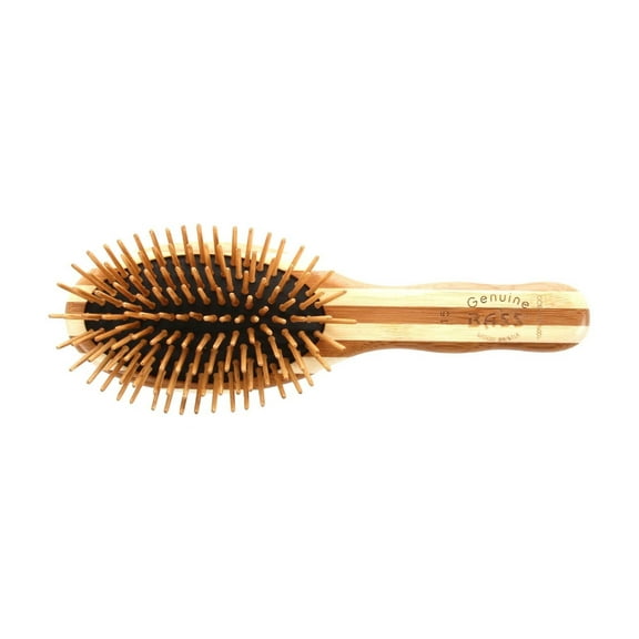 Bass Brushes Small Oval Cushion Hairbrush with Wood Bristles Wood Handle 1 Brush
