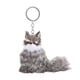 thumbnail image 2 of Llavero lindo, Colgante para coche de llavero de zorrito peludo - negro y gris, 2 of 5