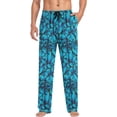 thumbnail image 4 of FREEAMG Blue Butterfly Pajama Pants for Men, Men's Separate Bottoms, Comfortable Lounge Pants for Men（178）, 4 of 7
