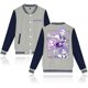 thumbnail image 2 of Moonsky K/P0p Dem 0n Hunters Fashion Women's Baseball Jacket Contrast Color Cardigan Jacket Spring and Autumn Teen Boys & Girls Baseball Uniforms Womens& Mens Baseball Jacket (Gris XS), 2 of 3