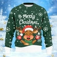 thumbnail image 2 of Men's Christmas Sweaters - Funny Christmas Sweaters for Men - Fun Holiday Pullovers,Dark Green,L, 2 of 7