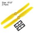 thumbnail image 2 of Hélices RC 6030 6x3 Pulgadas CW CCW 2-Pala para Quadcopter RC Hexacopter Multirotor, Amarillo 2 Pares con Anillos Adaptadores, 2 of 3