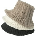 thumbnail image 2 of CoCopeaunts Women Soft Knit Bucket Hat Solid Color Bucket Hat Autumn Winter Knit Beanie Fisherman hat, 2 of 3