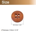 thumbnail image 2 of Uxcell 50Pack Wooden Buttons 12.5mm 4 Hole Round Wood Sewing Button Craft, Brown, 2 of 4