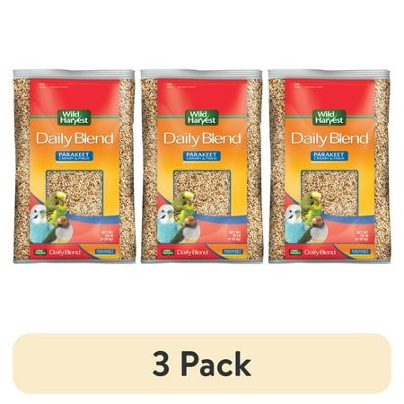 (3 pack) Wild Harvest Daily Blend Nutrition Diet Bird Food for Parakeet, Canary and Finch 10 Pounds