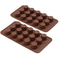 thumbnail image 1 of Moldes para dulces de chocolate, molde de silicona para hornear, tamaño de refrigerio, taza de mantequilla de maní, gelatina, bombas de grasa y paquete de 2, 1 of 5
