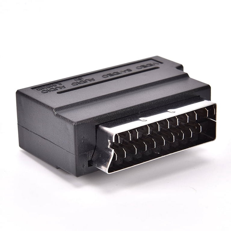 Scart Adaptor AV Block To 3 R.C.A Phono Composite S-Video With In/Out Switch
