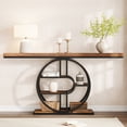 thumbnail image 1 of QinaQin 55-Inch Industrial Style Console Table, Four-Tier Round Base Entryway Table, Sofa Back Table, Narrow Entryway Side Table, Hallway Side Table, 1 of 8
