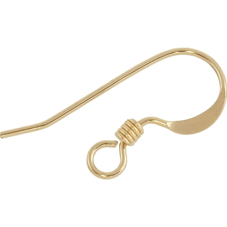 Gold Ear Hooks, 8 Gold Plated Brass Earring Wires, Earring Hooks (21x7.5mm)  BS 1824