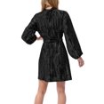 thumbnail image 5 of Lmnyox Women's Long Sleeve Velour Velvet Dress Ribbed Crew Neck Midi Dress Flowy Cocktail Party Dress Clubwear, 5 of 7