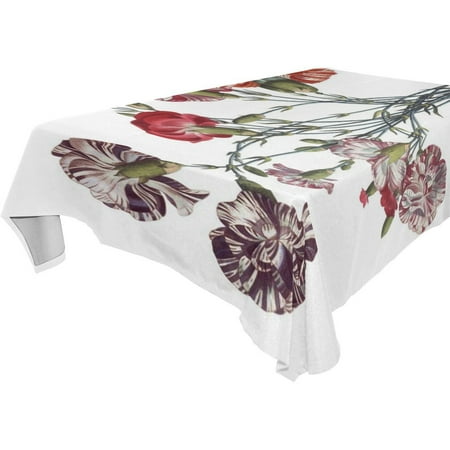 

POPCreation Carnations Tablecloths Red Floral Table Top Decoration 60x104 inches