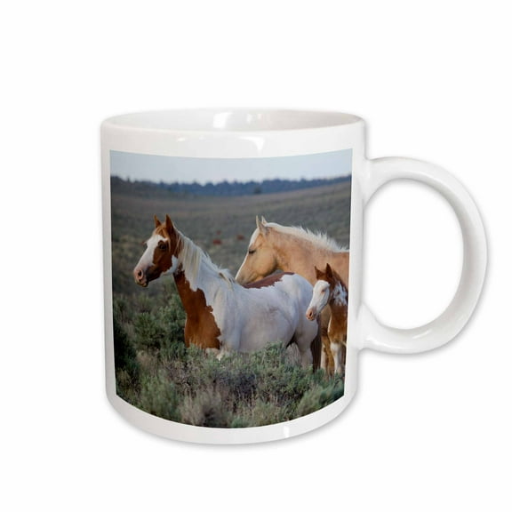 3drose, Wild Horses, Mustangs, 15oz Mug
