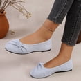 thumbnail image 5 of Women Knotted Bow Ballet Flats, Soft Textured Round Toe Slip‑on Casual Flat Shoes, Comfort Walking Footwear, 5 of 9