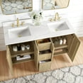 thumbnail image 6 of Oza 60M" Double Bath Vanity in Aged Natural Oak with Fish Maw White Quartz Stone, 6 of 15