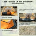 thumbnail image 5 of Arctic Lemmings Three-Person Waterproof Backpacking Tent, 7 x 6 x 4.4 Ft Lightweight & Durable Camping Tent for Hiking & Outdoor Adventures (Orange), 5 of 7