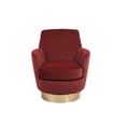 thumbnail image 2 of Swivel Barrel Chair in Red Velvet | 360 Swivel for Relaxing in Living Room | Easy-to-Clean Upholstery | Sturdy Construction, 2 of 6