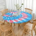 thumbnail image 3 of Colorful Tie Dye Pattern Round Fitted Tablecloth with Elastic Edge,Dining Table Cover Waterproof,Outdoor Round Tablecloth for Camping,Dining,Indoor and Outdoor, 3 of 7
