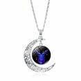 thumbnail image 1 of Collar de 12 constelaciones para mujer, colgante de luna con gema del tiempo simple, cadena de suéter, joyería, 1 of 1