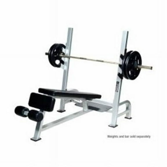 York Barbell 54039 Olympic Decline Bench with Gun Racks, White